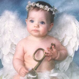 👼🏻🎺☁️🕊️⚜️Lisa Jane - “Baby Blue” Framed Print.